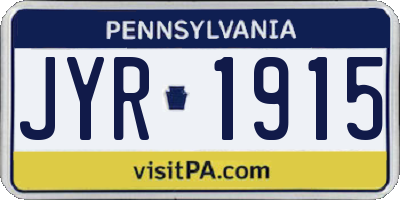 PA license plate JYR1915