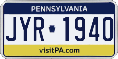 PA license plate JYR1940