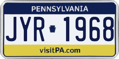 PA license plate JYR1968