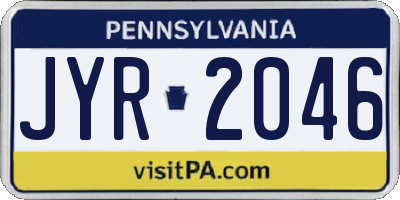 PA license plate JYR2046