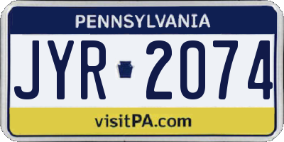 PA license plate JYR2074