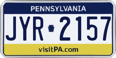 PA license plate JYR2157