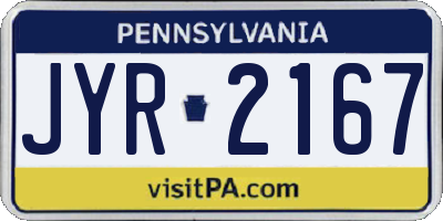 PA license plate JYR2167