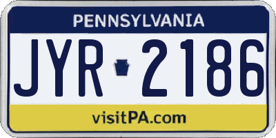 PA license plate JYR2186