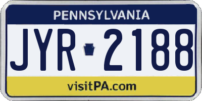 PA license plate JYR2188
