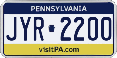 PA license plate JYR2200