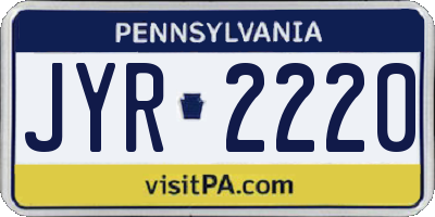 PA license plate JYR2220