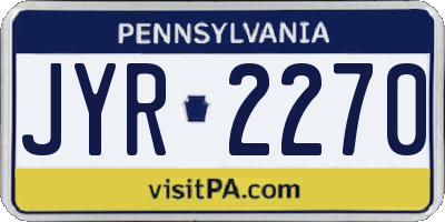PA license plate JYR2270