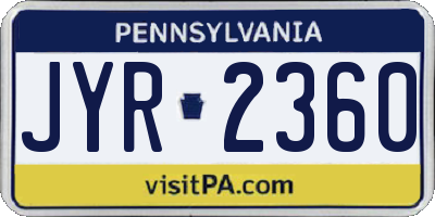 PA license plate JYR2360