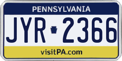 PA license plate JYR2366