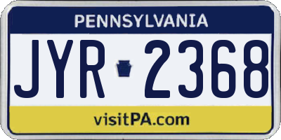 PA license plate JYR2368
