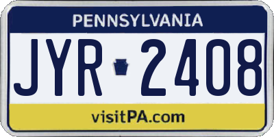 PA license plate JYR2408