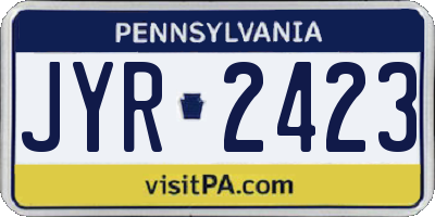 PA license plate JYR2423