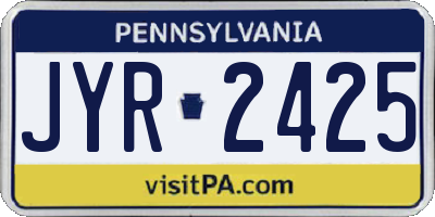 PA license plate JYR2425