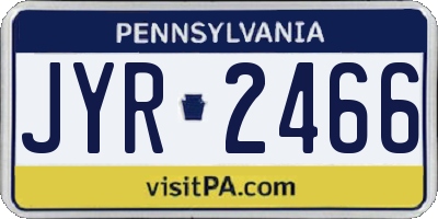 PA license plate JYR2466
