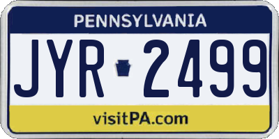 PA license plate JYR2499