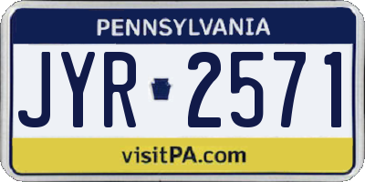 PA license plate JYR2571