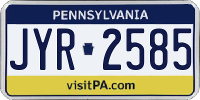 PA license plate JYR2585