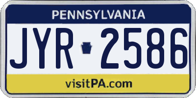 PA license plate JYR2586