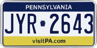 PA license plate JYR2643