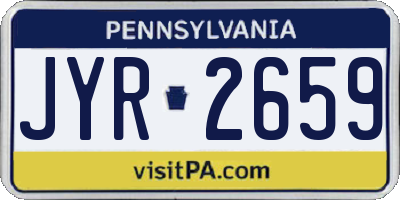 PA license plate JYR2659
