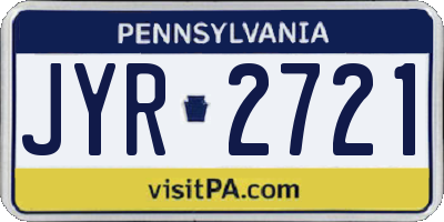 PA license plate JYR2721