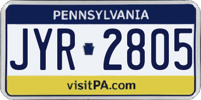 PA license plate JYR2805