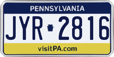 PA license plate JYR2816