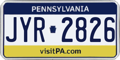 PA license plate JYR2826