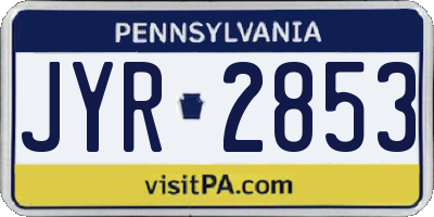 PA license plate JYR2853