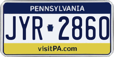 PA license plate JYR2860