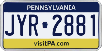 PA license plate JYR2881