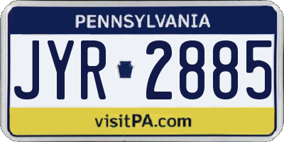 PA license plate JYR2885