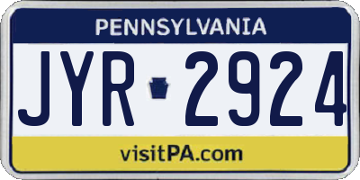 PA license plate JYR2924