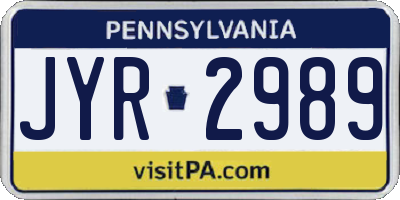 PA license plate JYR2989