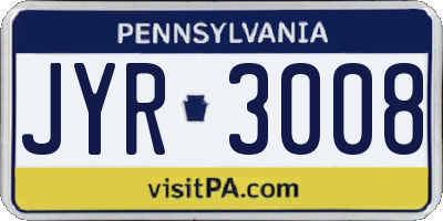 PA license plate JYR3008