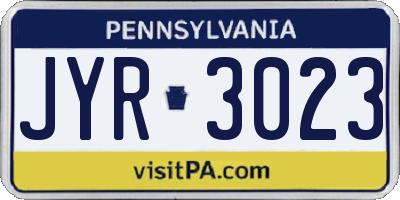 PA license plate JYR3023