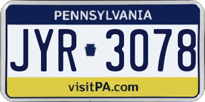 PA license plate JYR3078