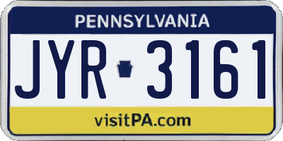 PA license plate JYR3161