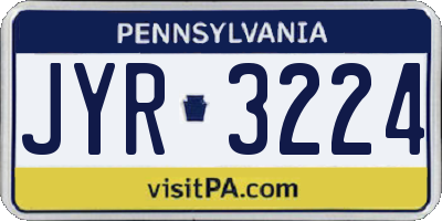 PA license plate JYR3224