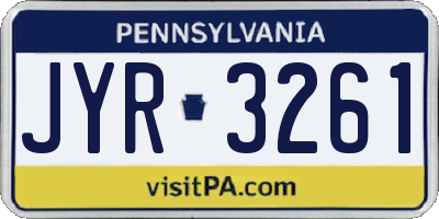 PA license plate JYR3261