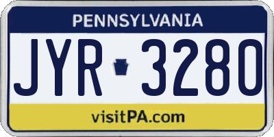 PA license plate JYR3280