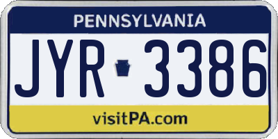 PA license plate JYR3386
