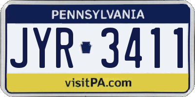 PA license plate JYR3411