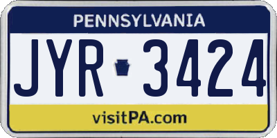 PA license plate JYR3424