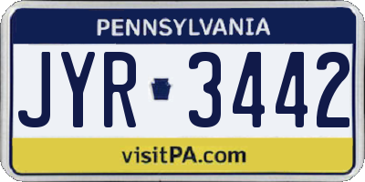 PA license plate JYR3442