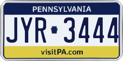PA license plate JYR3444