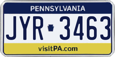 PA license plate JYR3463