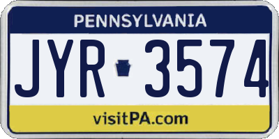 PA license plate JYR3574