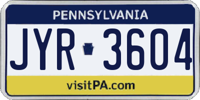 PA license plate JYR3604